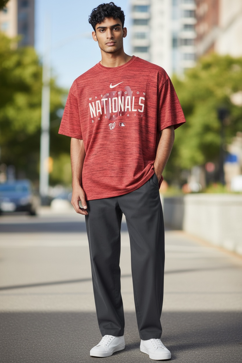 Washington Nationals Nike Dri-FIT Shirt – Red & Black (Size L)