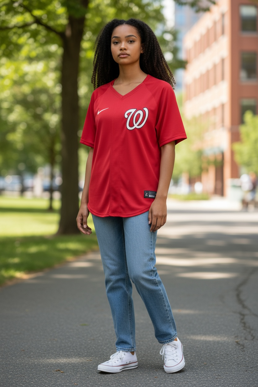 Washington Nationals Red Dri-FIT Baseball Shirt – Nike (Size L)