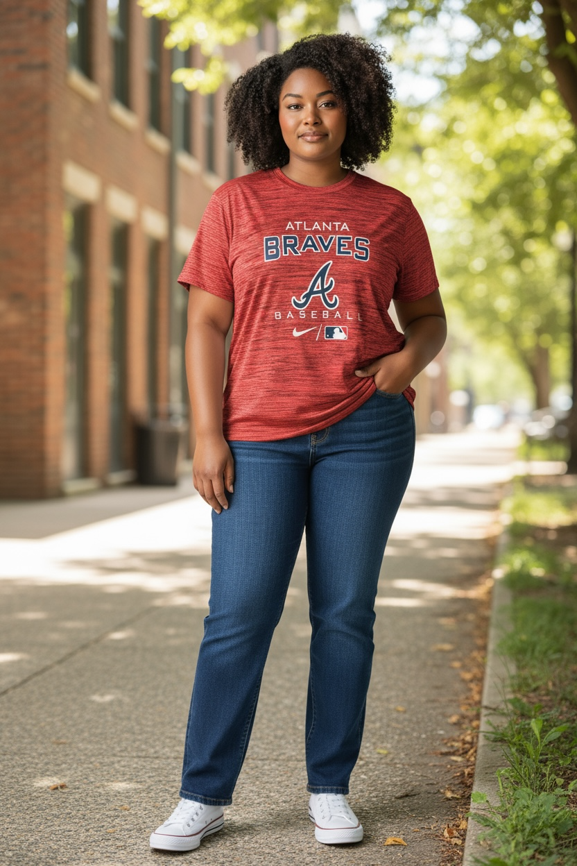 Atlanta Braves Nike Dri-FIT Shirt – Red (Size M, Short Sleeve)