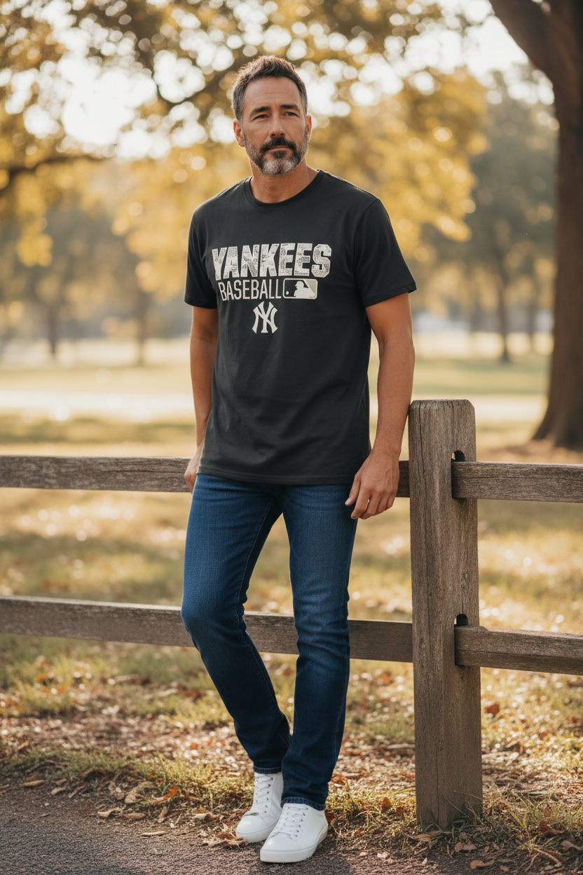 New York Yankees Nike Dri-FIT Shirt – Navy Blue (Size L, Short Sleeve)