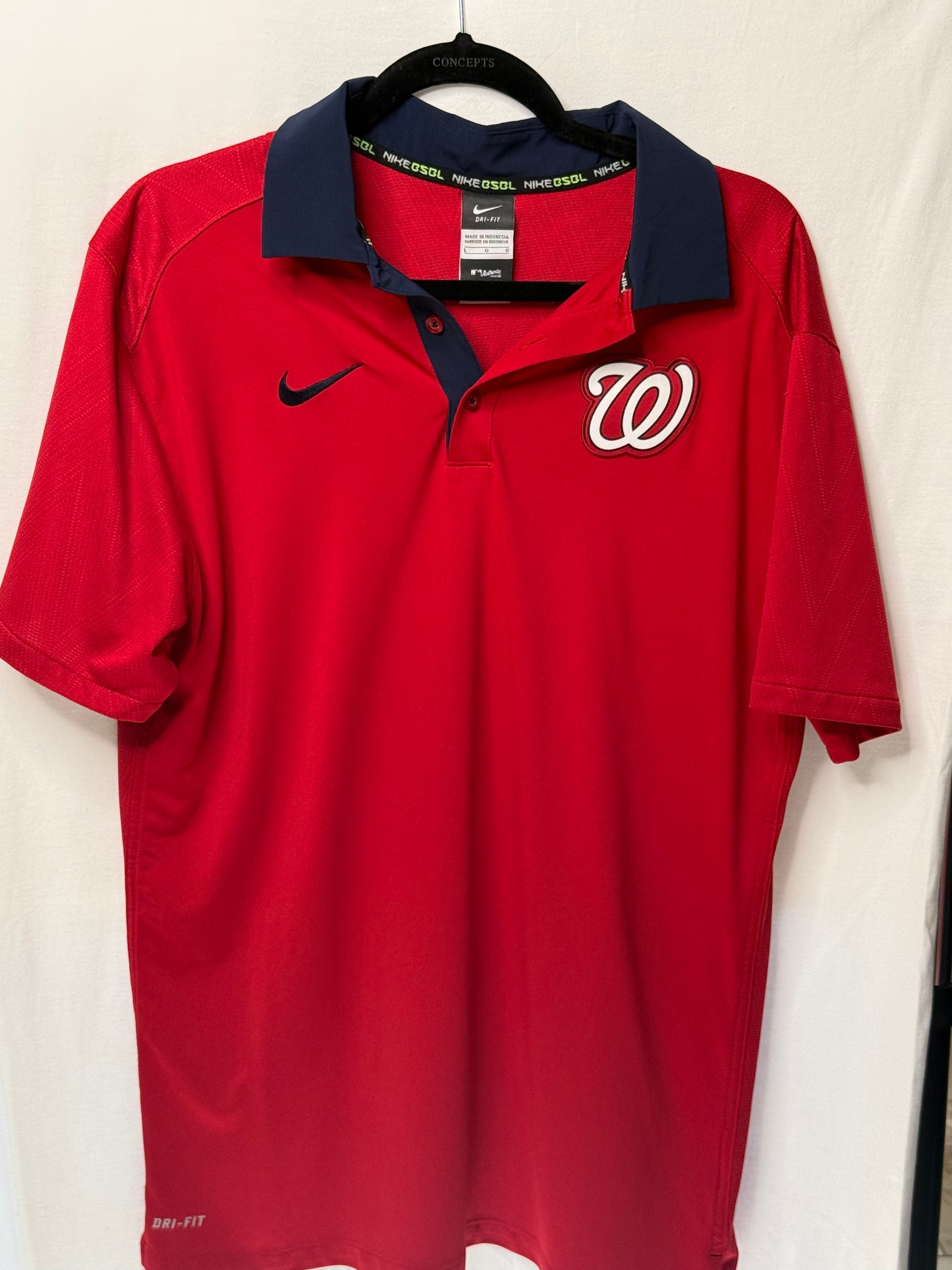 Washington Nationals Men’s Dri-FIT Polo – Nike (Size L, Short Sleeve)