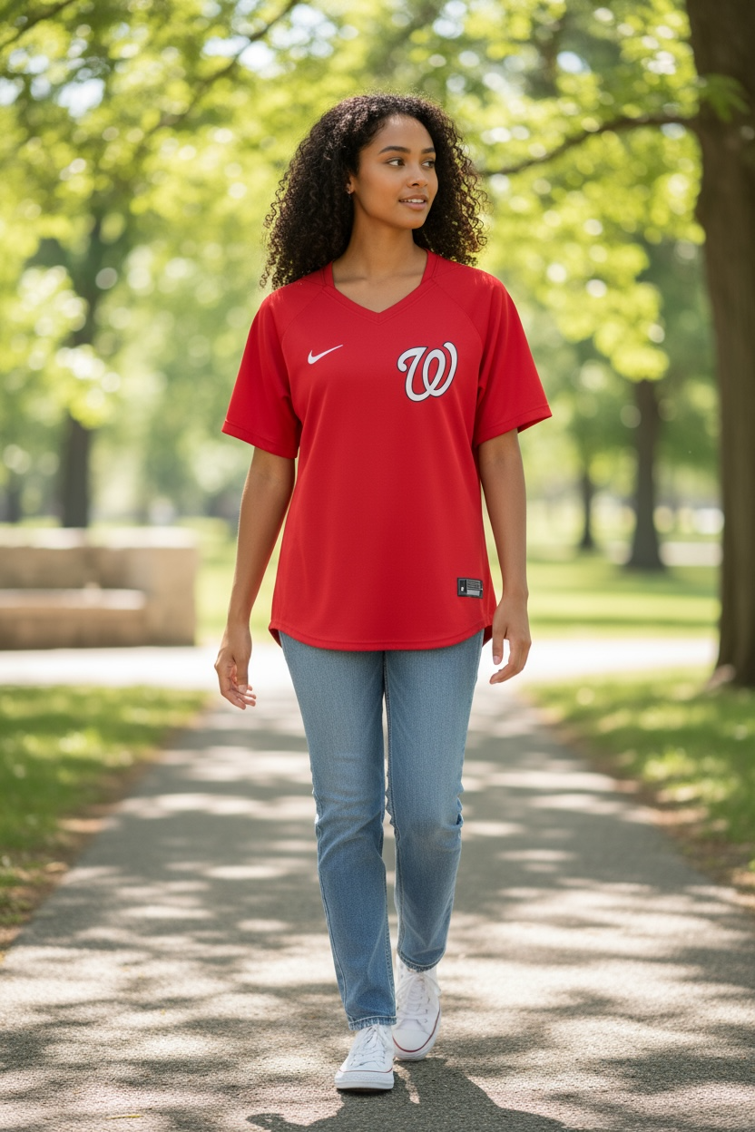 Washington Nationals Red Dri-FIT Baseball Shirt – Nike (Size L)