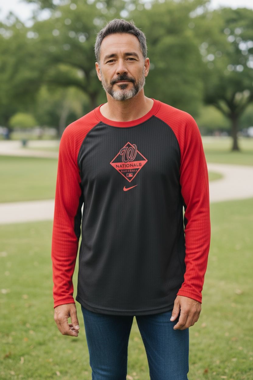 Washington Nationals Men’s Long Sleeve Dri-FIT Shirt – Nike (Size L)