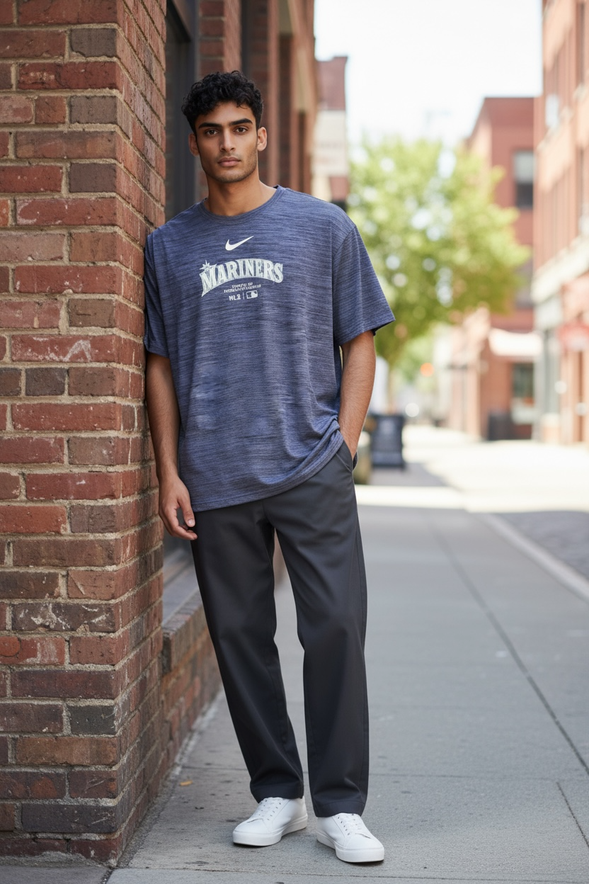 Seattle Mariners Nike Dri-FIT Shirt – Blue (Size L, Short Sleeve)