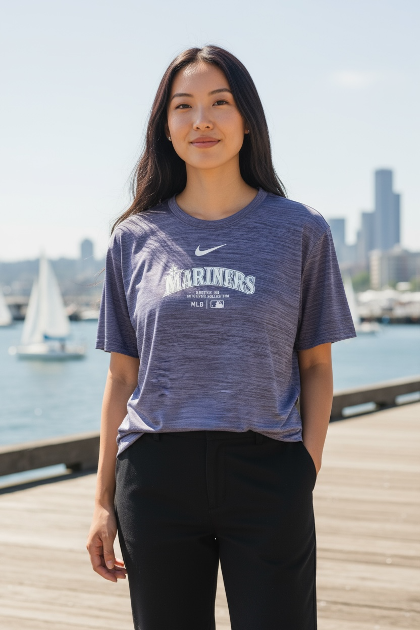 Seattle Mariners Nike Dri-FIT Shirt – Blue (Size L, Short Sleeve)