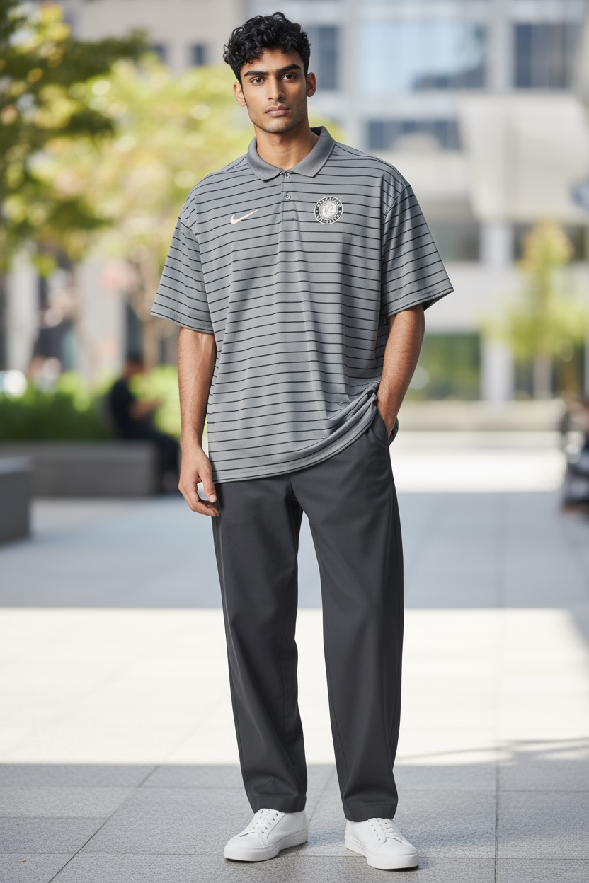 Washington Nationals Nike Cherry Blossom Polo – Gray with Black Stripes (2023, Size XL)