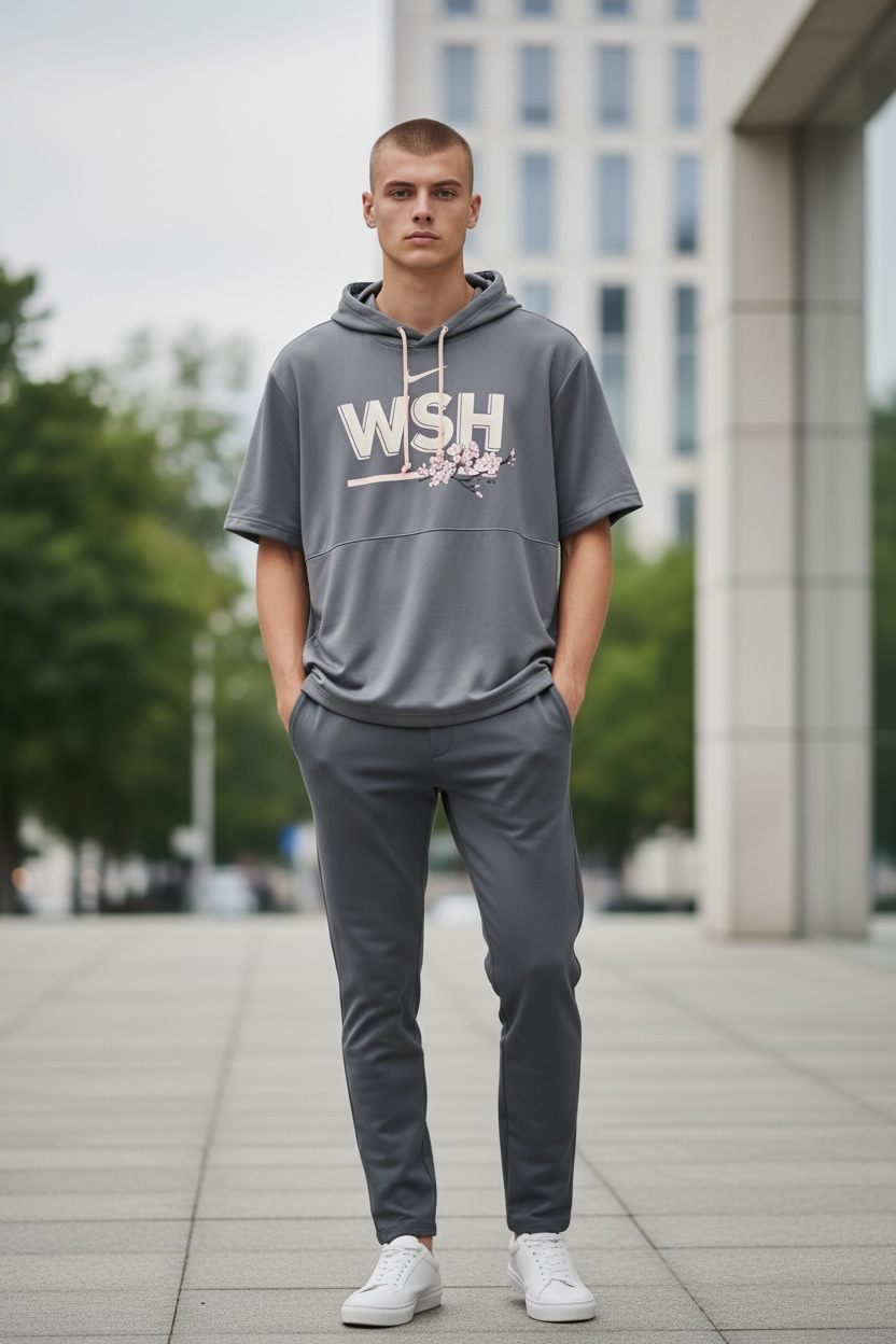 Washington Nationals Nike Dri-FIT Cherry Blossom Short Sleeve Hoodie – Gray (Size L)
